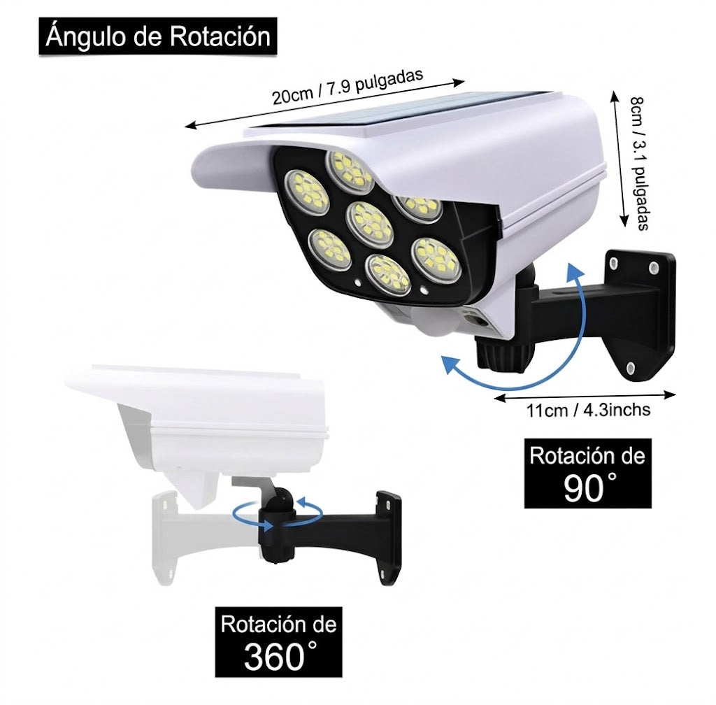 Foco Solar LED CamPro™ — Sensor de Movimiento + Efecto Cámara de Seguridad